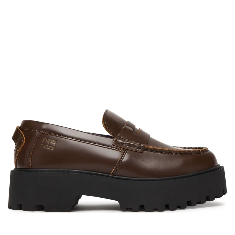 Loafers Tommy Jeans Archive '01 Leather Loafer EN0EN03022 Καφέ