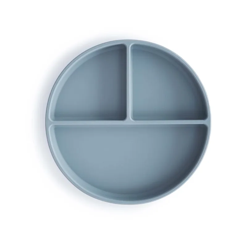 Πιάτο Σιλικόνης με Χωρίσματα & Αντιολισθητική Βάση Powder Blue - Mushie