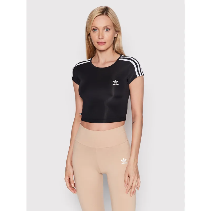 adidas T-Shirt adicolor Classics 3-Stripes HM4710 Μαύρο Slim Fit