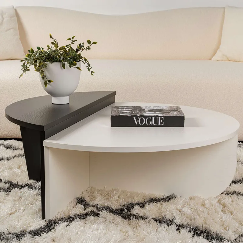 Τραπέζι Σαλονιού Orion - Wood White, Wood Black 353Nrd1121 (90x30x60)