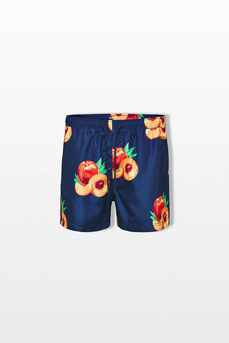 SELECTED HOMME Ανδρικό Πολύχρωμο Insignia Blue Peach Swim Shorts