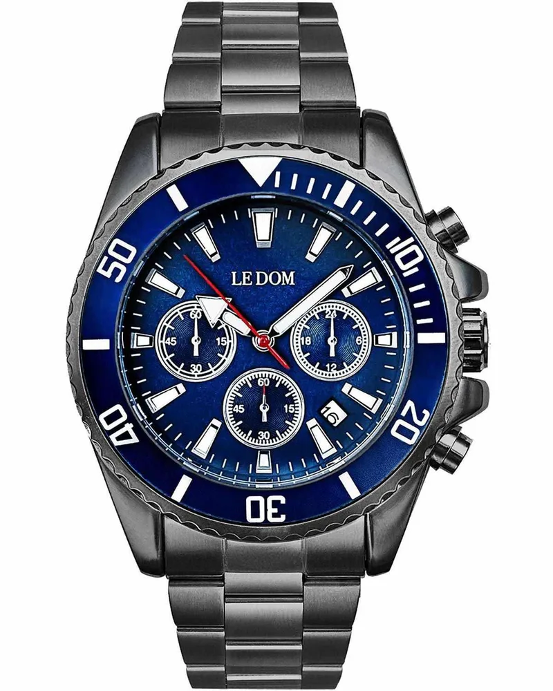 LE DOM Collection Chronograph - LD.1494-5, Anthracite case with Stainless Steel Bracelet