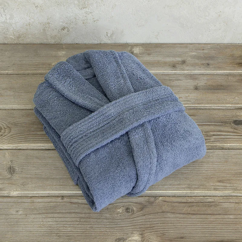 Μπουρνούζι Με Γιακά Nima Asana Smoke Blue