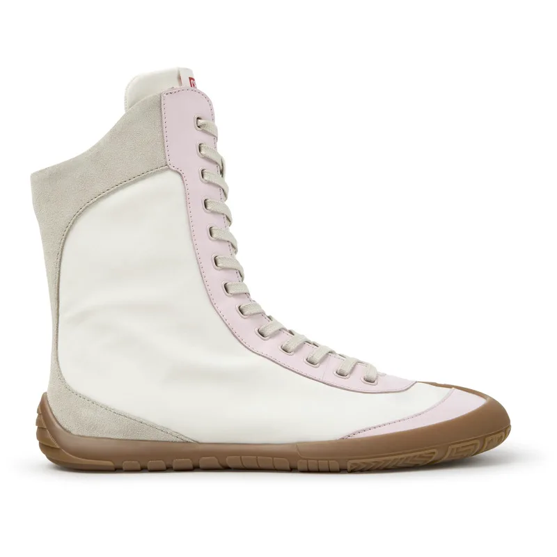 CAMPER Peu Path+ - Casual παπούτσια Για Γυναικεία - Λευκό,Ροζ,Μπεζ, Μέγεθος 39, Cotton fabric/Smooth leather