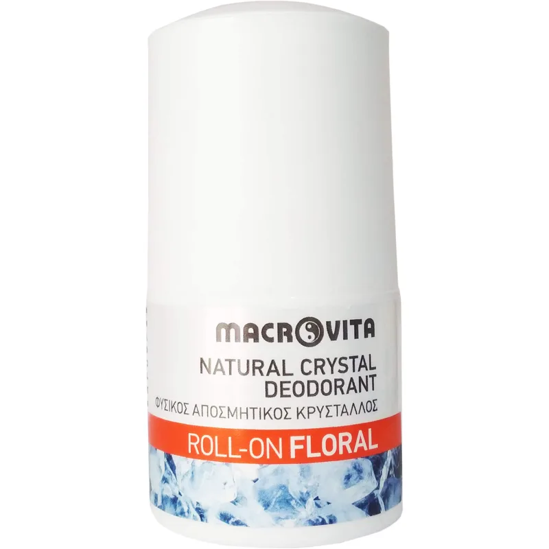 Macrovita Natural Crystal Deodorant Roll-On Floral 50ml,Φυσικός Αποσμητικός Κρύσταλλος με Άρωμα Floral