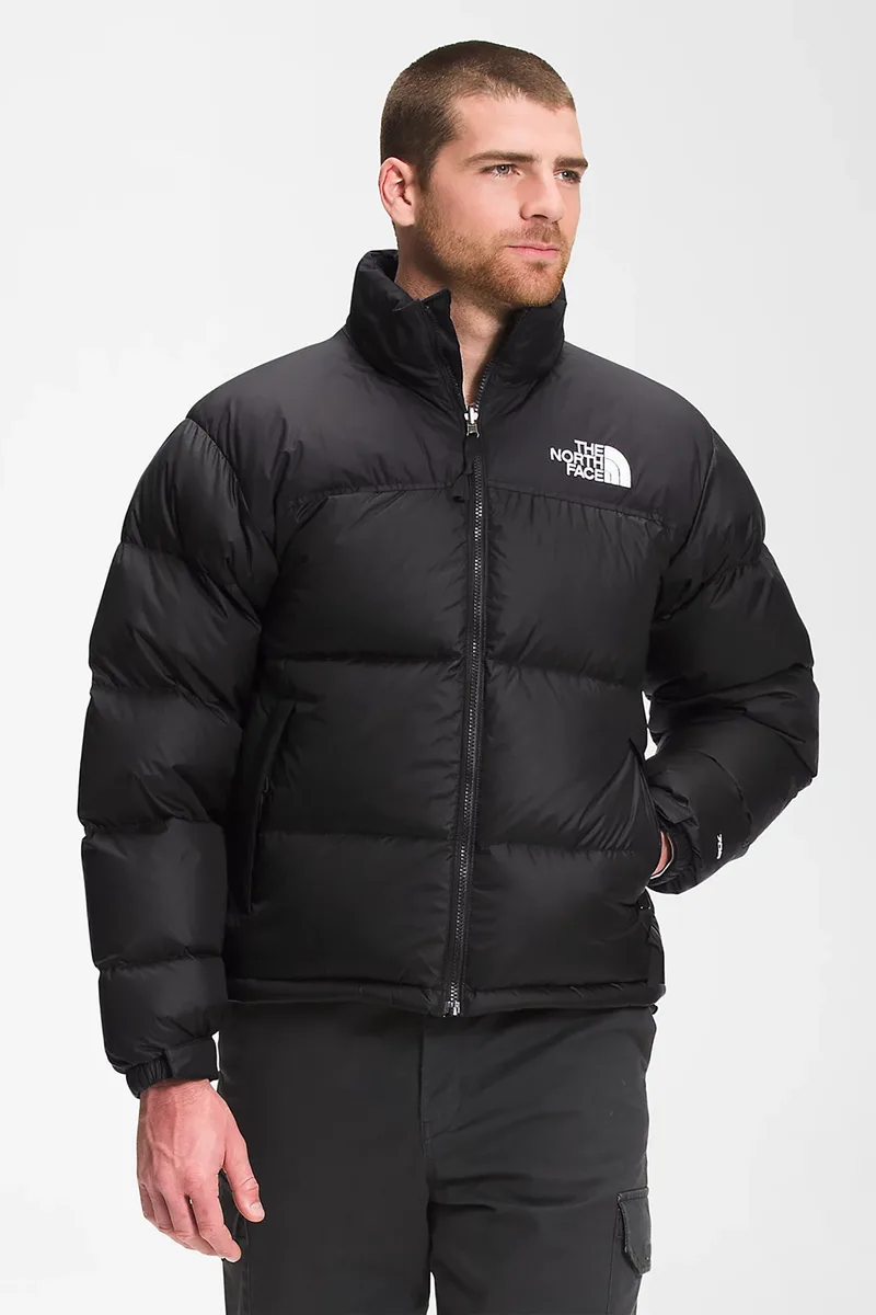 The North Face ανδρικό μπουφάν με καπιτονέ σχέδιο, αποσπώμενη κουκούλα και λογότυπο "1996 Retro" - NF0A3C8DLE41 Μαύρο