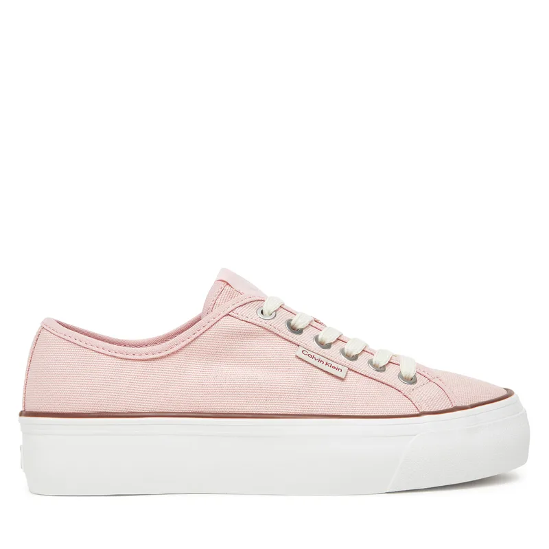 Πάνινα παπούτσια Calvin Klein Jeans Vulc Flatform Ctn Logo Tag YW0YW01838 Ροζ
