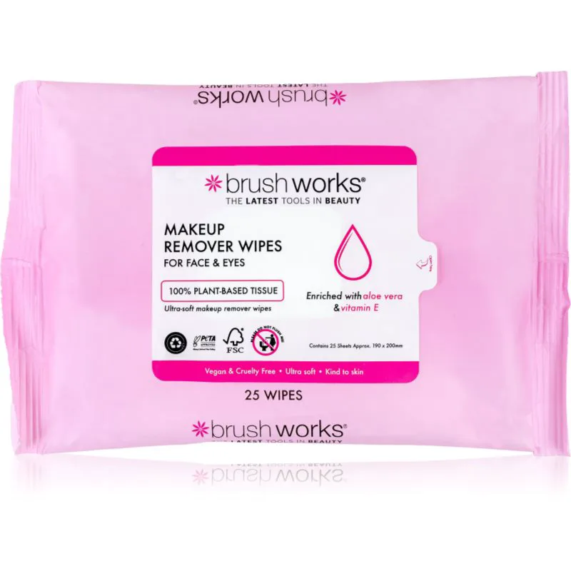 Brushworks Makeup Remover Wipes Μαντηλάκια καθαρισμού 25 τμχ