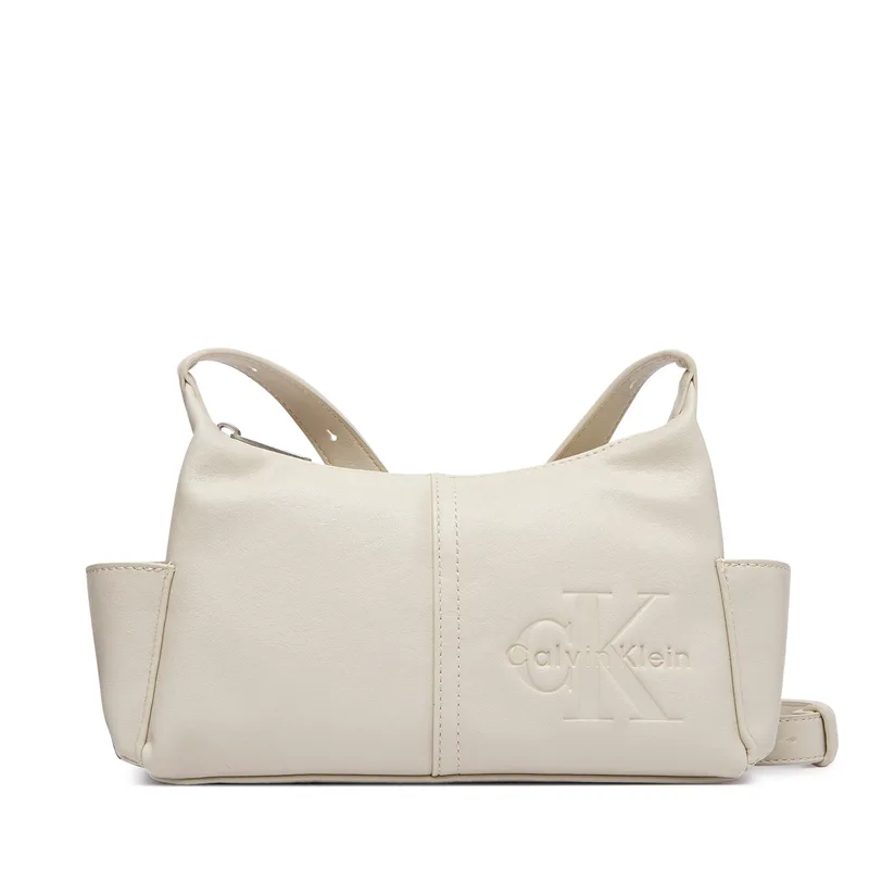 Τσάντα Calvin Klein Pockets Monologo Crossbody LV04F3687G Κρεμ