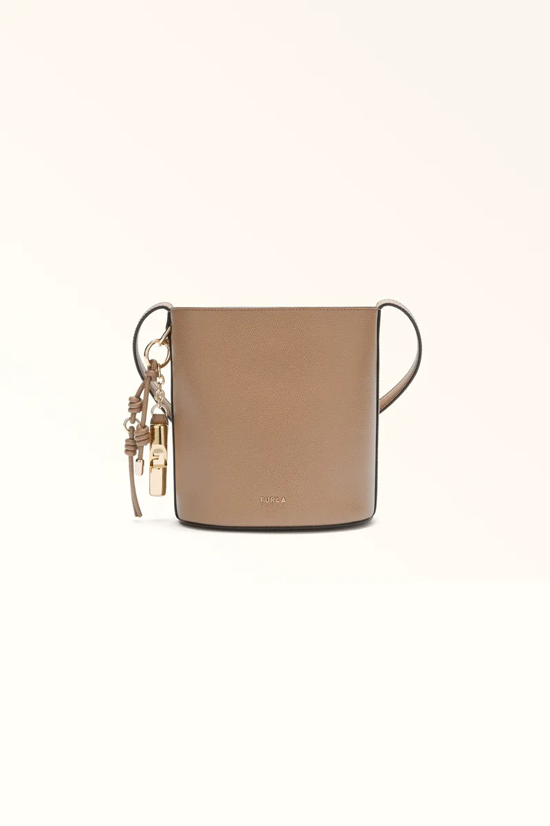 Furla γυναικεία δερμάτινη τσάντα ώμου "Roxie Bucket" - WE00859-ARE000 Μπεζ