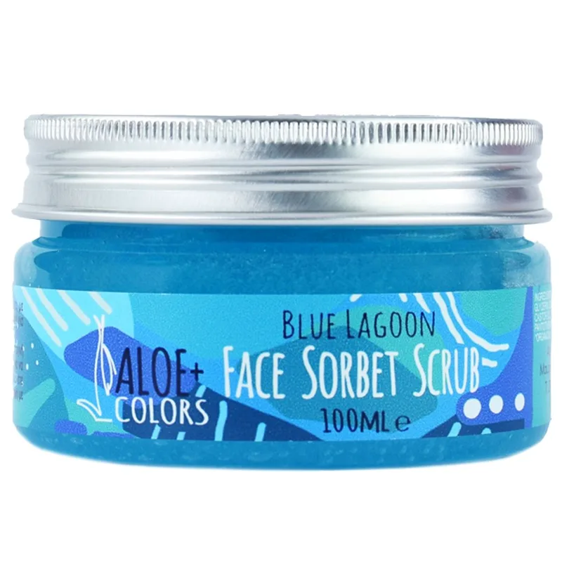 Aloe+ Colors Blue Lagoon Face Sorbet Scrub Απολεπιστικό Προσώπου με Βιολογική Αλόη & Άρωμα Κοκτέιλ Blue Lagoon 100ml