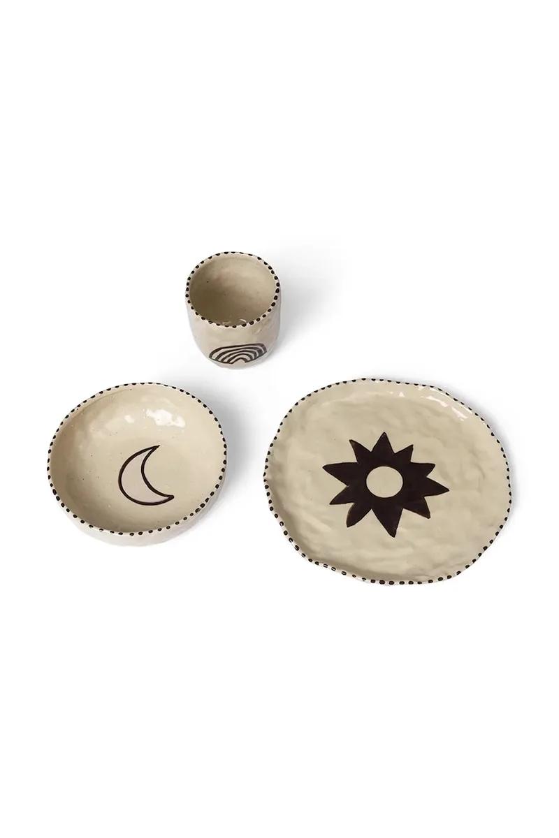 Παιδικό σετ πρωινού ferm LIVING Naive Ceramic Set 3-pack
