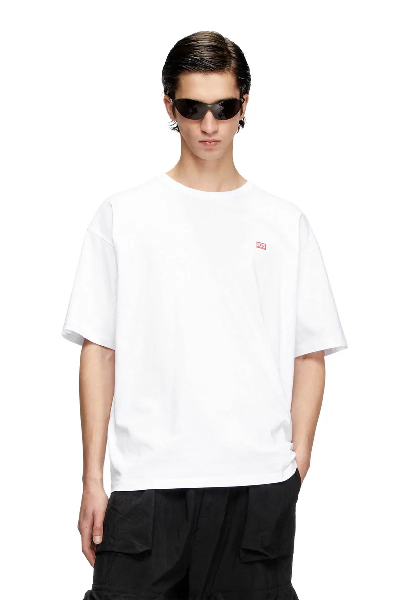 Diesel ανδρικό T-shirt με λογότυπο Relaxed Fit "T-Boxt-R30" - S26A164000QIAM Λευκό