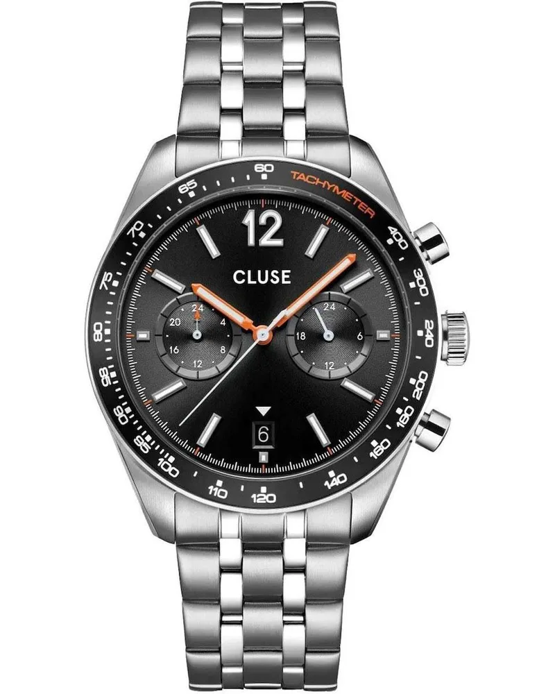 CLUSE Aravis Dual Time - CW25603, Silver case with Stainless Steel Bracelet