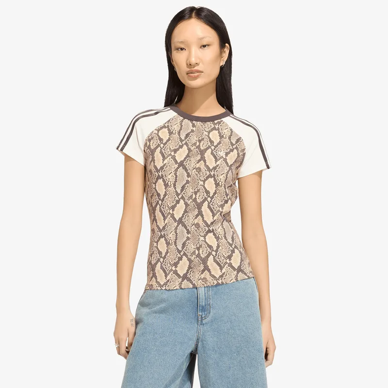 T-shirt adidas Snake Print Cali Tee Linen/ Magic Μπεζ M