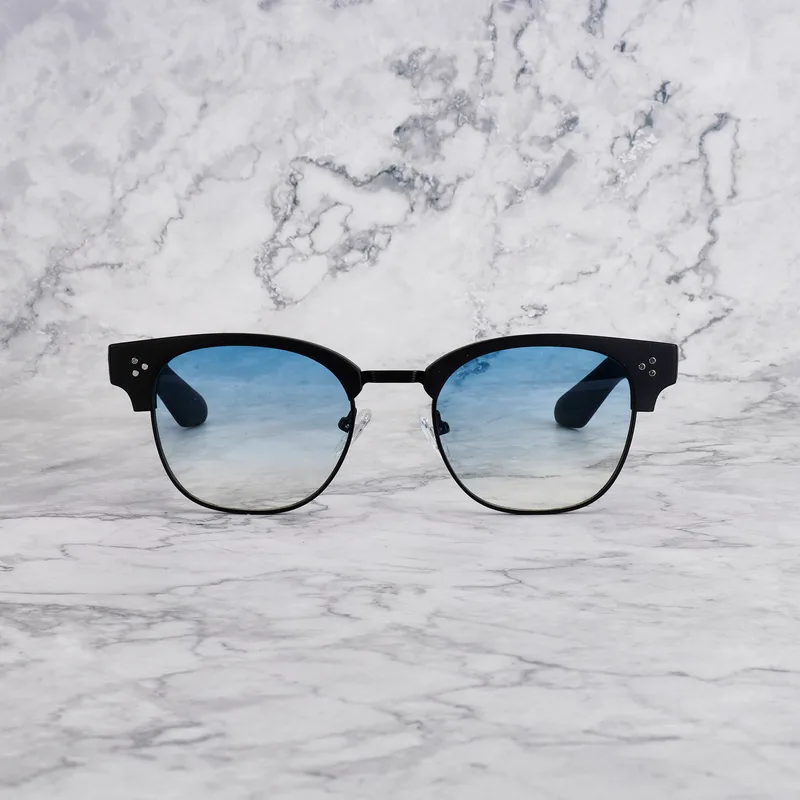 DONNY 19EP2M - DONNY - MATT BLACK & BLACK - GRADIENT BLUE Sunglasses | Matt Black & Black | Gradient Blue Shades | Explicit Poets Sunglasses