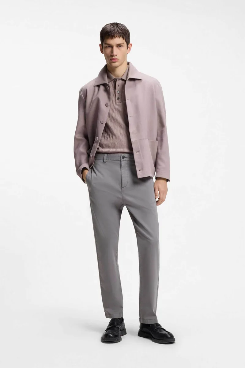 Hugo Boss ανδρικό παντελόνι chino Slim Fit "David251D" - 50530886 Ανθρακί