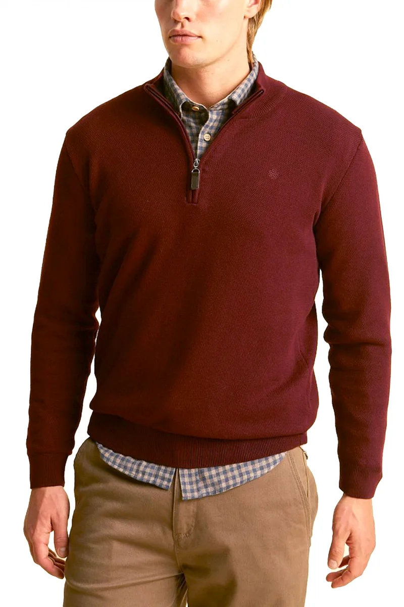 DORS ΠΛΕΚΤΟ HALFZIP OXFORD LOGO ΜΠΟΡΝΤΩ