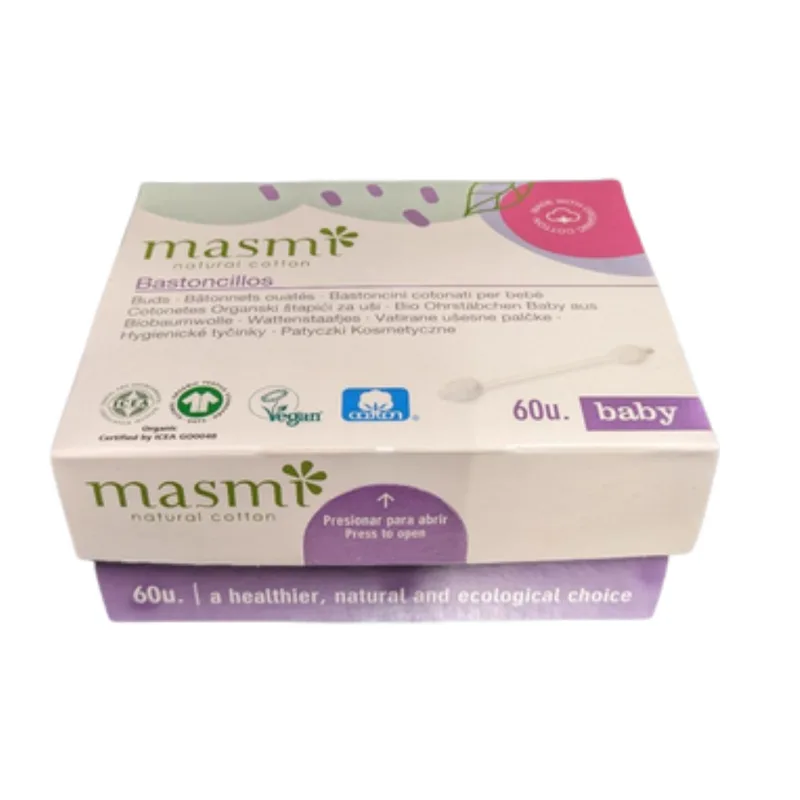 Masmi Organic Cotton Buds for Children, 60 pieces