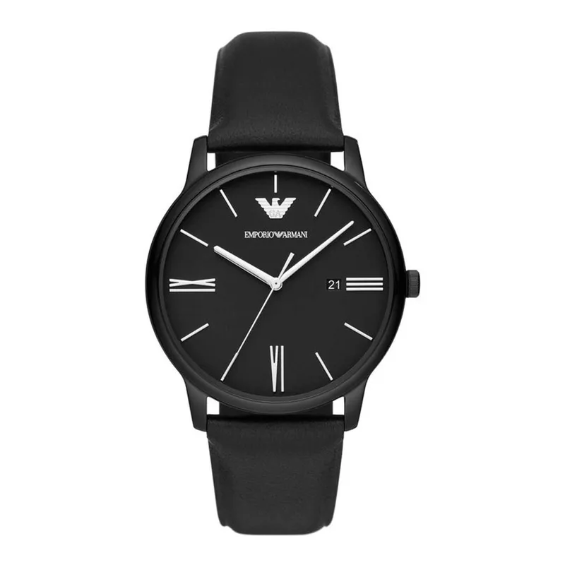 EMPORIO ARMANI Minimalist Black Leather Strap AR11573