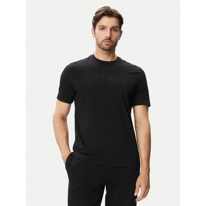Guess T-Shirt 183088 Μαύρο Classic Fit