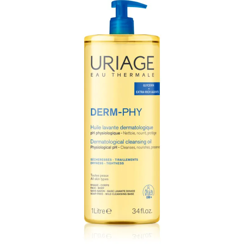 Uriage DERM-PHY Dermatological Cleansing Oil θρεπτικό τζελ για ντους 1000 ml