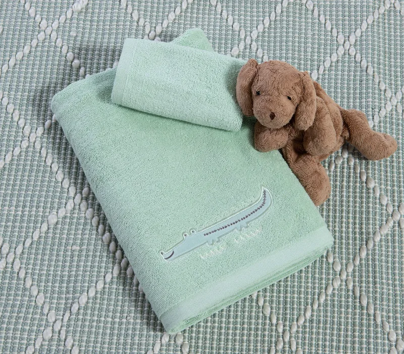 Σετ Βρεφικές Πετσέτες 2 Τεμαχίων Nef-Nef Savana Cameo Green 30x50+70x140