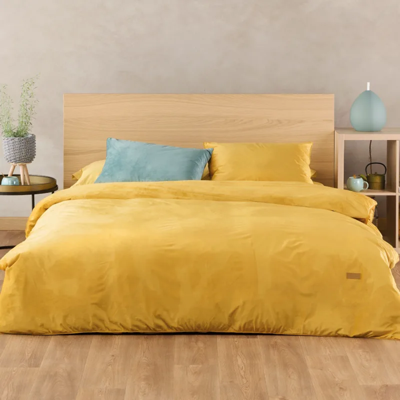 Παπλωματοθήκη Fleece Υπέρδιπλη 220x240 Kentia Stylish Delilah 03 Yellow 220x240