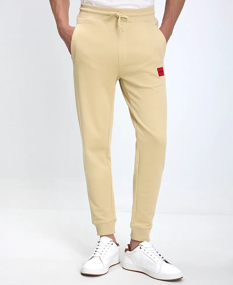 Hugo Ανδρικό Παντελόνι Regular Fit Βαμβακερό Μπεζ