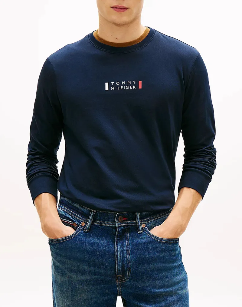 TOMMY HILFIGER BRAND LOVE LS TEE MW0MW41454-DW5 DarkBlue