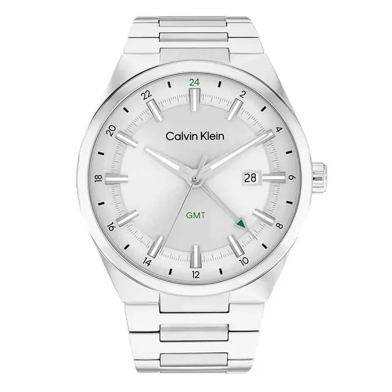 CALVIN KLEIN Distinguish GMT Silver Stainless Steel Bracelet 25200489