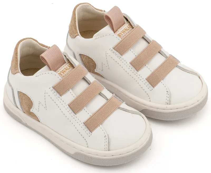 Babywalker Βαπτιστικά Sneaker Παντοφλέ με Λαστιχάκια EXC8005 Λευκό Μπεζ