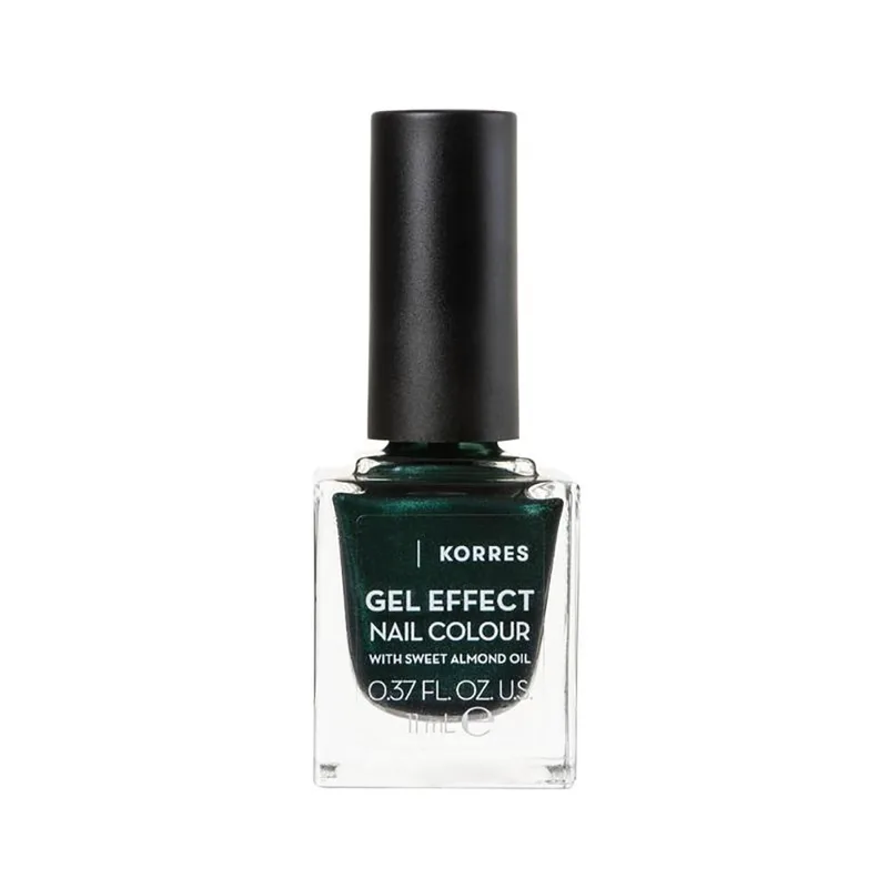 Korres Gel Effect Nail Colour Βερνίκι Νυχιών με Αμυγδαλέλαιο για Έντονη Λάμψη & Μεγάλη Διάρκεια 11ml - 89 Velvet Green