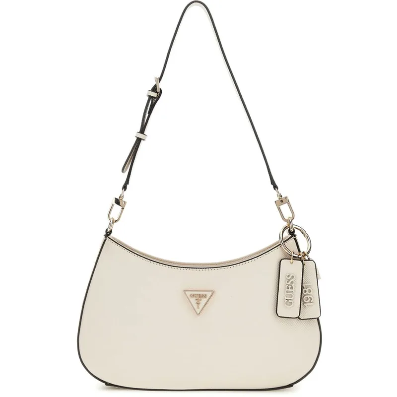 Guess εκρού τσάντα ώμου Noelle Top zip