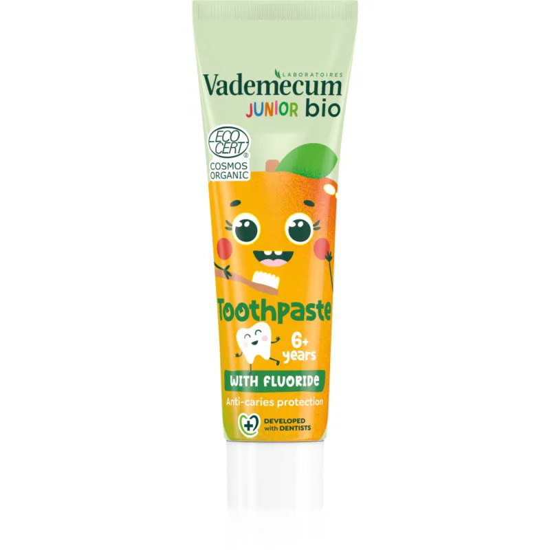 Vademecum BIO Junior παιδική οδοντόκρεμα με φθόριο από 6 ετών Minty Mango 50 ml
