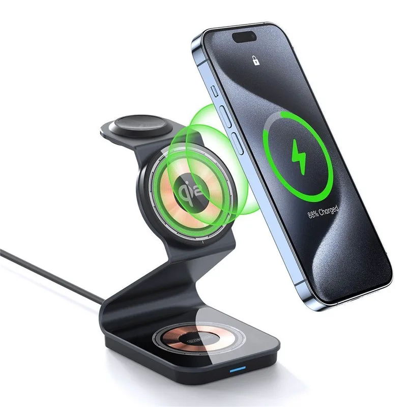 Duzzona 3in1 Qi2 Wireless Charging Stand Black (W21)