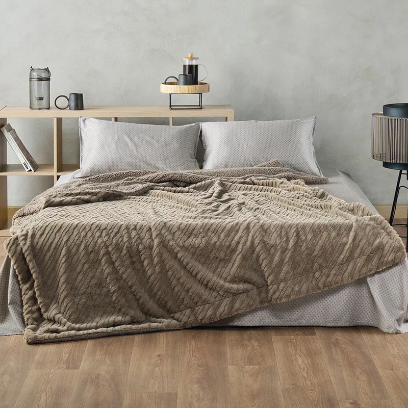 Κουβέρτα Γούνινη King Size (230x260) Kentia Stylish Lilibeth 43 Μπεζ