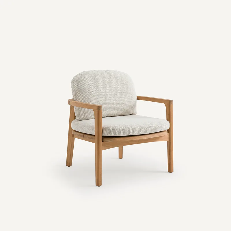Πολυθρόνα κήπου από μασίφ ξύλο teak Υ70cm