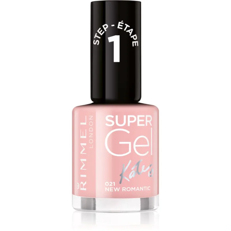 Rimmel Super Gel By Kate τζελ βερνίκι νυχιών χωρίς τη χρήση των UV/LED λαμπτήρων απόχρωση 021 New Romantic 12 ml