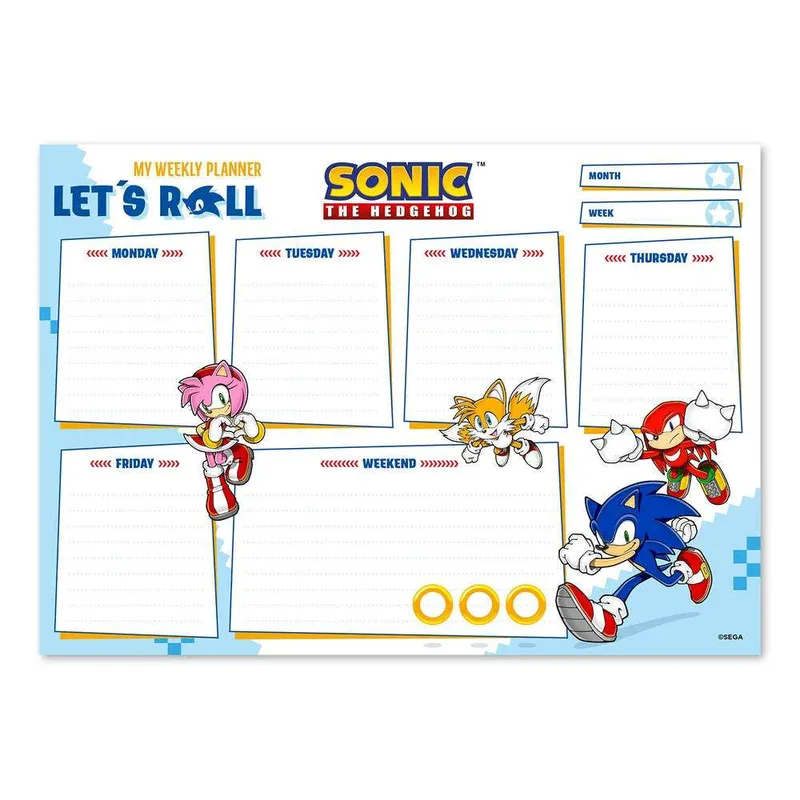 Εβδομαδιαίο Πλάνο Weekly Planner Notepad For Desk A4 54 Pages Sonic