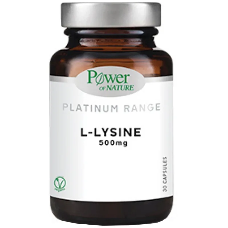 Power Health Platinum Range L-Lysine 500mg 30veg.caps,Συμπλήρωμα Διατροφής με Λυσίνη για την Πρόληψη του Επιχείλιου Έρπητα