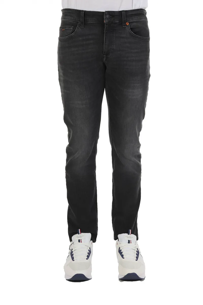 BOSS CASUAL ΠΑΝΤΕΛΟΝΙ JEANS DELAWARE BC-L-P UNITED SLIM FIT ΑΝΘΡΑΚΙ