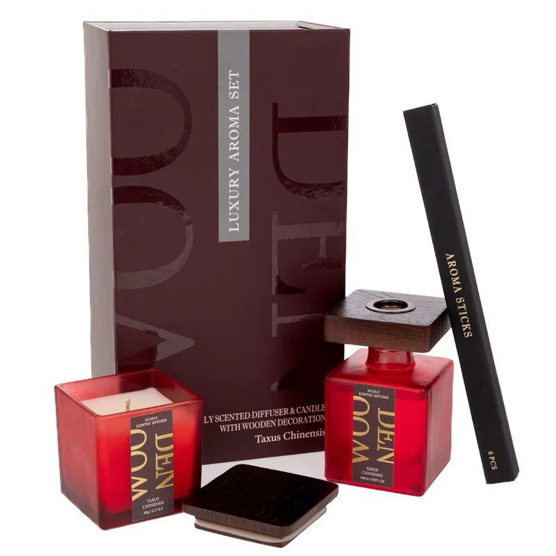 Σετ 2τμχ Αρωματικό Χώρου Με Stick 100ml Και Κερί 90gr Σε Συσκευασία Πολυτελείας iliadis 91535 (Χρώμα: Κόκκινο) - Iliadis - il_91535