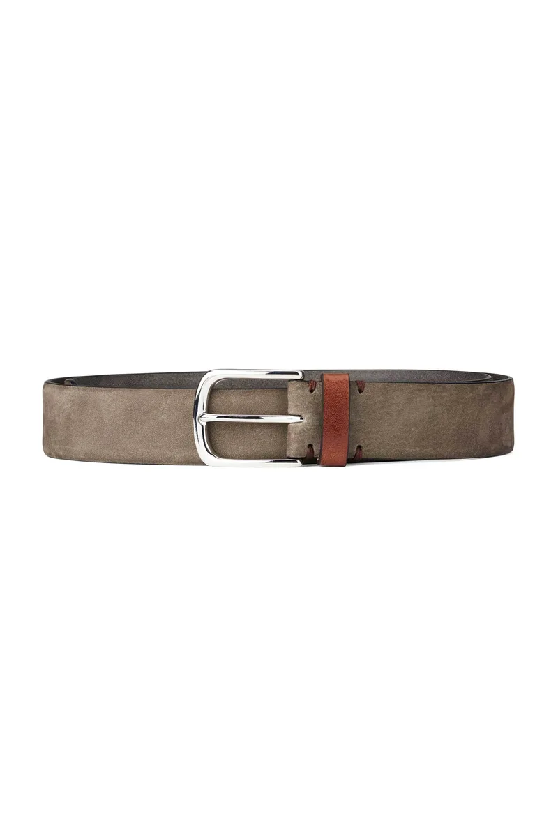 Gant ανδρική suede ζώνη με μεταλλική αγκράφα - 94443 Καφέ Ανοιχτό
