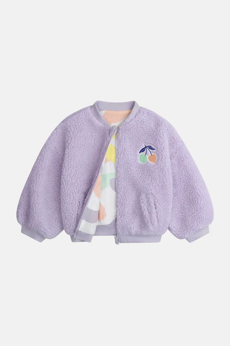 DPAM παιδική ζακέτα για κορίτσια 2 σε 1 "Fluffy Pastel" - 371078 Λιλά