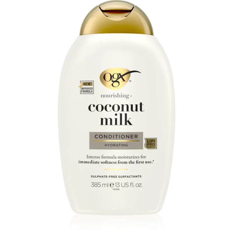 OGX Coconut Milk ενυδατικό μαλακτικό με έλαιο ινδοκάρυδου 385 ml