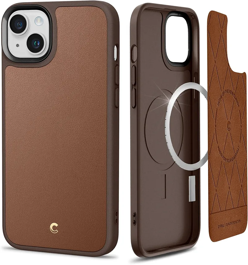 Spigen Cyrill Kajuk Mag Θήκη MagSafe με Λουράκι Χειρός - Apple iPhone 15 Plus / 14 Plus - Saddle Brown (ACS04947)