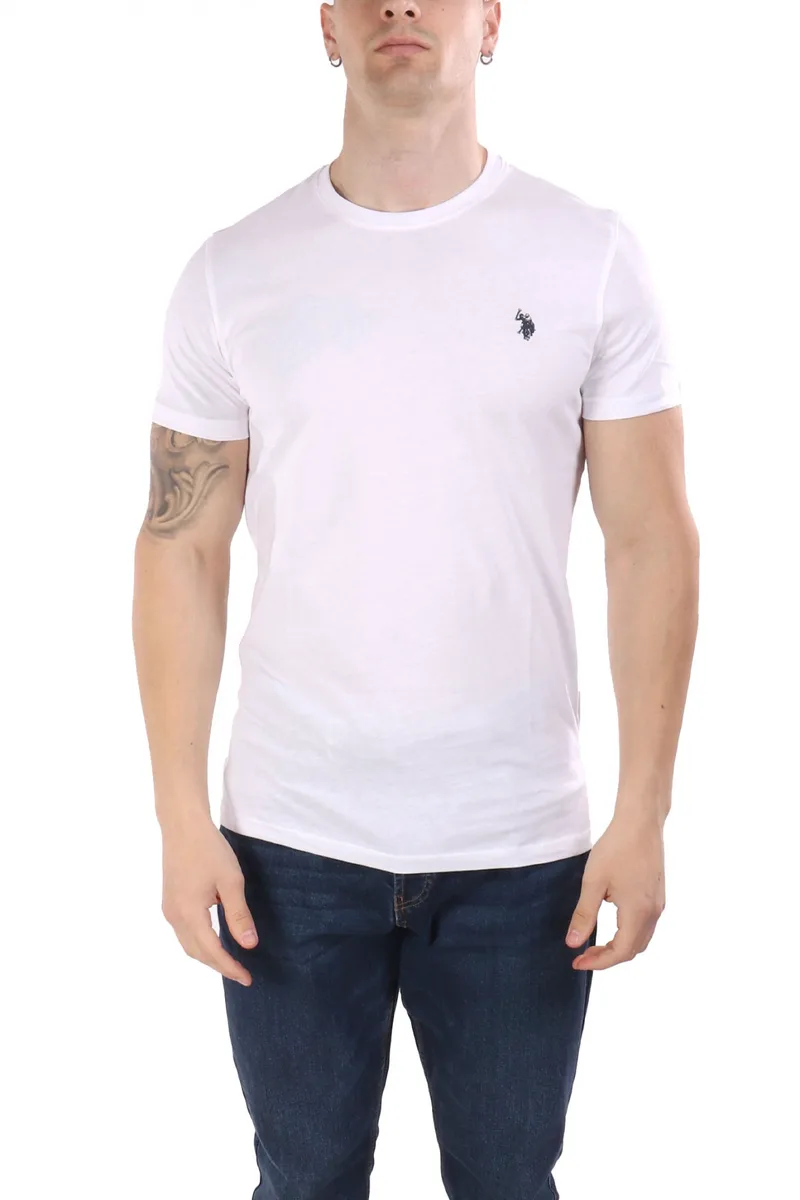 U.S.POLO ASSN T-SHIRT CREW NECK LOGO MICK ΛΕΥΚΟ
