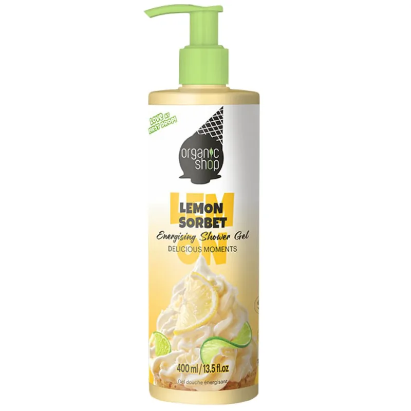 Organic Shop Ice Cream Lemon Sorbet Energising Shower Gel Ενυδατικό Αφρόλουτρο για Αναζωογόνηση με Εκχύλισμα Λεμονιού 400ml