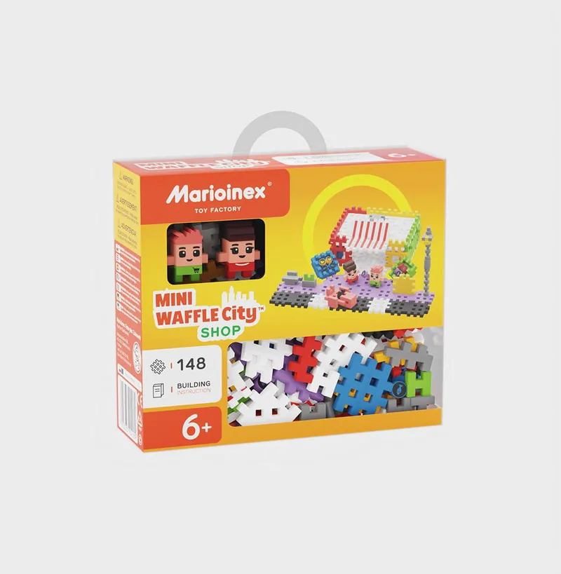 Παιχνίδι με τουβλάκια Marioinex Mini Waffle City - Shop (148 τμχ.)